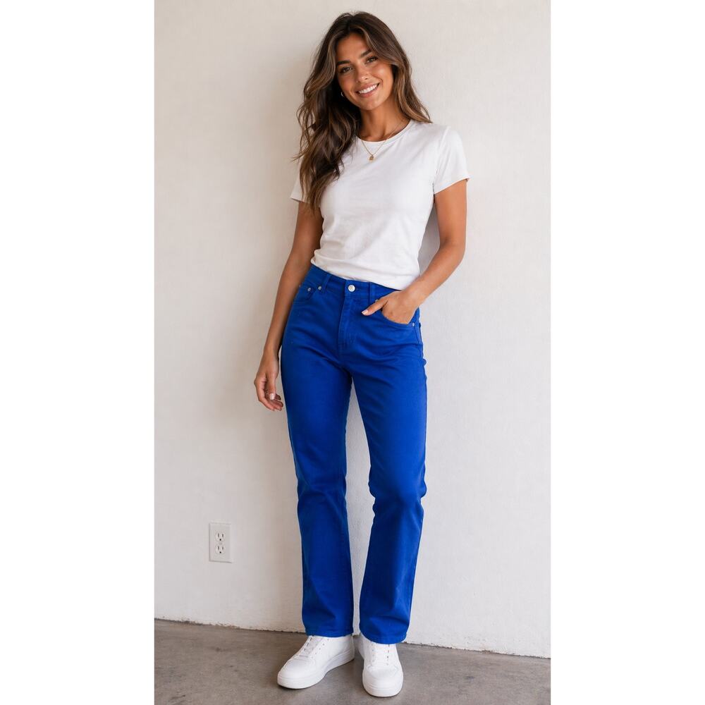 DEPARTMENT FIVE Royal Blue Straight Leg Denim 98% Cotton Jeans size 27 NWT